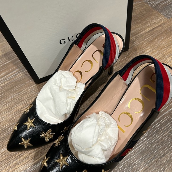 Gucci leather sling back heels, authentic - Picture 4 of 10